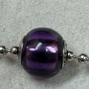 Authentic Pandora purple essence Faith charm silver